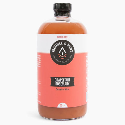 Grapefruit Rosemary: A bright citrusy combination of ruby red grapefruit juice and rosemary simple syrup, with a pinch of salt to bring out their complexity. Floral and crisp with a bitter finish